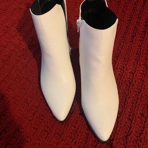 White ankle boots